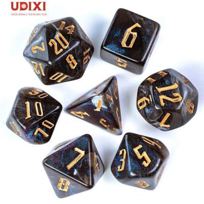 China Udixi Dungeons and Dragons Acrylic Plastic Polyhedral Custom Acrylic dnd and d Dies RPG Set Brown for sale