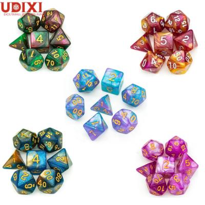 China Wholesale Mixed Color Acrylic Polyhedral Acrylic Dungeons and Dies DND RPG MTG Panel or Card Games Dragons Die Cut Set for sale