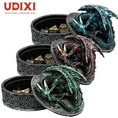 China Udixi's Retro Resin Dragon Resin Dice Box Dice Case For DND RPG Board Or Card Games for sale