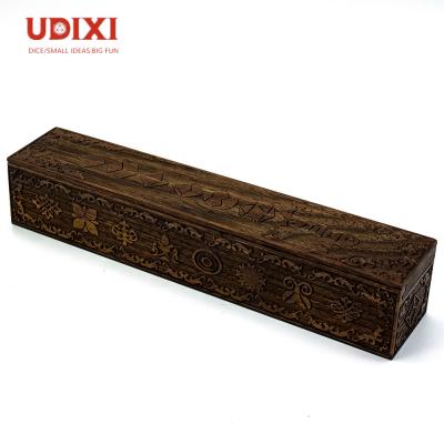 China Walnut Udixi Black Rectangle DND RPG Dice Box Wooden Dice Case for sale