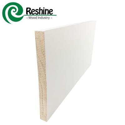 China Exterior And Interior Decoration Window Cornice Primed Solid Wood Baseboard Molding S4S for sale