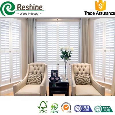 China Easy Assembled Plantation Pure White Basswood Wood Shutter for sale