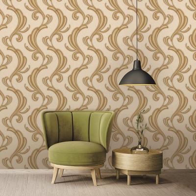 China 1.06m PVC Wallpaper Home Decor Wall Paper Roll Traditional Classic Design for sale