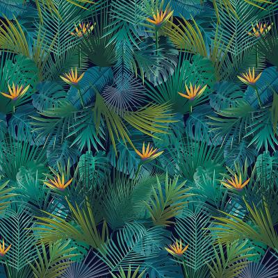 China Custom Murals 3D Wall Murals Wallpaper Tropical Green Rainforest for sale