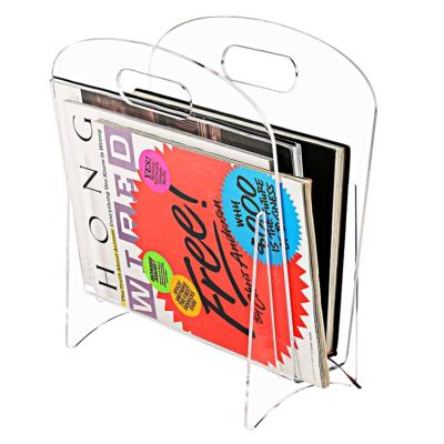 China Morden Good Quality Luxury Hot Selling Newspapers Magazine Material Acrylic Clear Books Stand Rack Holder Rack for sale