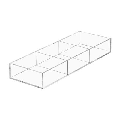 China Viable Customized Clear Acrylic Makeup Jewelry Others Storage Boxes With Removeble Dividers for sale