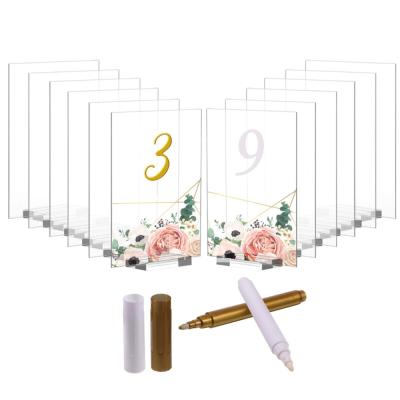 China 10 Pieces Acrylic Rectangle Table Number Clear Wedding Table Numbers Acrylic Wedding Table Numbers for sale