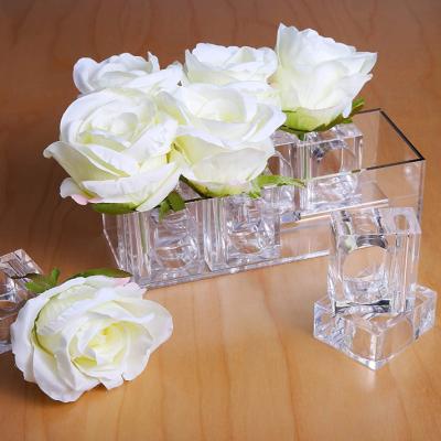 China New Type Square Clear Acrylic Napkin Table Sustainable Decoration Party Rings Wedding Christmas Napkin Rings for sale