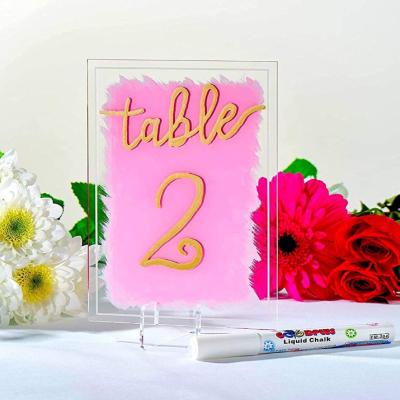 China 10 Pieces Rectangle Clear Acrylic Table Number Wedding Acrylic Table Numbers For Wedding Table Number Holder for sale