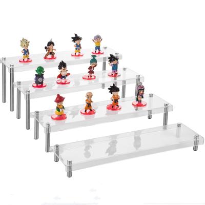 China 4 Pieces 4 Tiers Rectangle Food Dessert Display Acrylic Risers Toy Display RE343 for sale