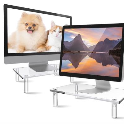 China Other 10mm Acrylic Transparent Desk Mount Monitor Stand Computer Monitor Stand Riser For Home And Office Business for sale