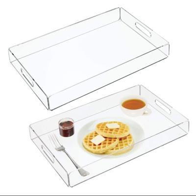 China China Special Widely Used Design Rectangle Acrylic Clear Food Serving Trays CRT-03 for sale