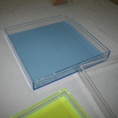 China Sustainable High Quality Durable Using Various Clear Acrylic Plastic Aquare Storage Tray for sale