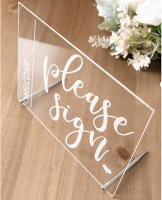 China Accept Customized Portable Acrylic Rectangle Circular Weding Shop Sign Holder WSH-86 for sale