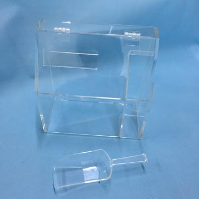 China Various Viable Promotional Goods Using New Clear Acrylic Candy Box With Spoon for sale