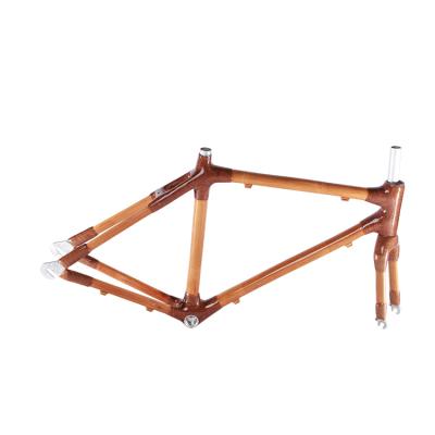 China New Arrival Alloy Gravel Bike Durable Frame 700c C Brake Bamboo Road Bike Frame for sale