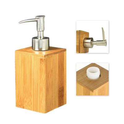 China Modern Bamboo Foam Soap Dispenser And Shampoo Lotion Pump Timber Soap Hand Sanitized Dispenser For Kitchen And Bathroom for sale