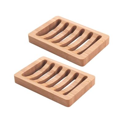 China 100% Handmade Biodegradable Non-slip Wooden Soap Dish Bathroom Soap Dish Sustainable Bamboo Holders for sale