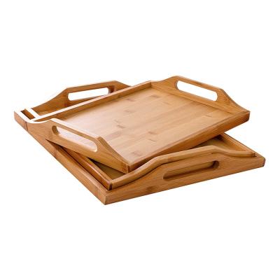 China Sustainable Wholesale Wooden Home Coffee Table Bamboo Food Serving Trays Plant Serving Trays for sale