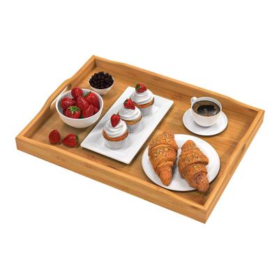 China Sustainable Decorative Bamboo Nested Serving Tea Trays Party Tray Couch Dinner Trays for sale