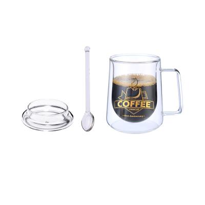 China 300ml High Temperature Resistance Hot Selling Espresso Double Wall Glass Heat Resistant Reusable Coffee Mug for sale