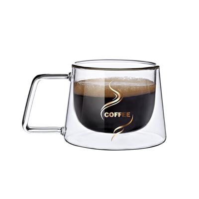 China Can Hold Hot Water First Class Heat Resistant Transparent Eco-Friendly Glass Sets 200ml Coffee Mug For Tea for sale