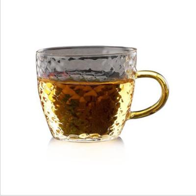 China Viable Thickened Hammered Cup Crystal Glass Tea Cup for sale