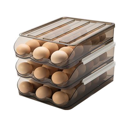 China New Creative Freshness Preservation Egg Storage Box Refrigerator Automatic Filling Storage Box for sale