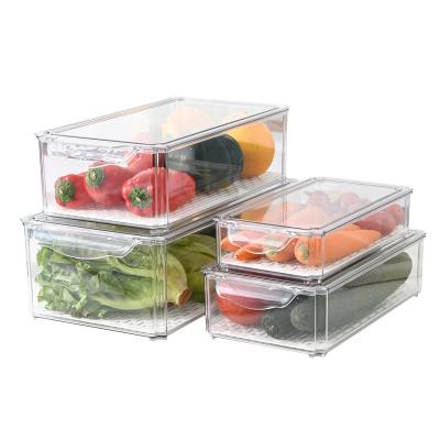 China New Food Freshness Storage Plastic Transparent Storage Box Freezer Storage Box for sale