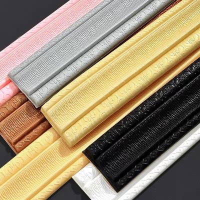 China Waterproof luxury home decor 8d xpe wallpaper wall edging strip for kitchen ceiling border for sale