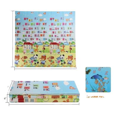 China Foldable xpe foam play mat kids educational toys folding baby lightweight mat for sale