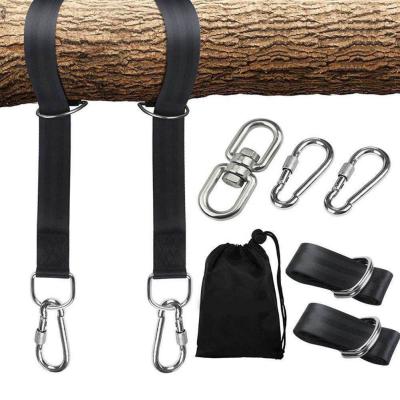 China Durable 2 Pcs Double Layer Adjustable Tree Swing Ties Hanging Kit for Tree Swing with Carabiners and Carry Bag for sale