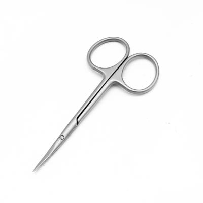 China Popular Private Label Feeling Stainless Steel Eyebrow Eyelash Hair Nail Handheld Cuticle Curved Scissors for sale