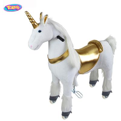 China Ride On Toy For Kids Mechanical Horse Plush Unicorn Toy Mechanical Riding Horse for sale