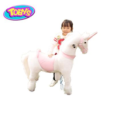 China Ride On Mechanical Toy Riding Rocking Horse Plush Unicorn Toys for sale