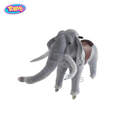 China Ride On Toy Elephant Plush Toy Riding For Kids Mechanical Horse Free From Power Filling for sale