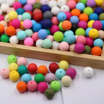 China Teething Jewelry Making Round High Quality Wholesale Bpa Teether 9-20mm Free Custom Baby Teething Chwe Beads Food Grade Soft Silicone Beads for sale