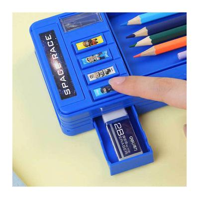 China Multi Function Best Price Multi-Function With Graffiti Board Combination Lock Children Pencil-Box for sale