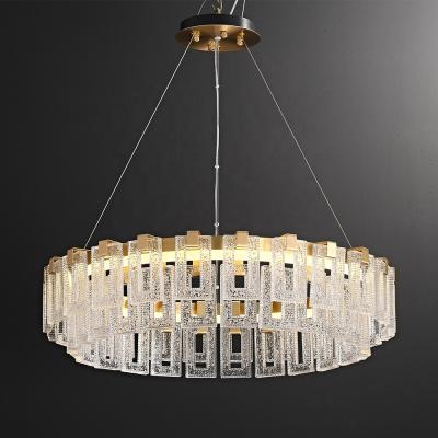 China Contemporary Wholesale Copper Indoor Clear Glass Shade Decoration Brass Pendant Light Chandelier for sale