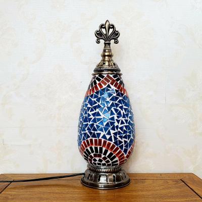 China Traditional Turkish Style Mosaic Decorative Modern Glass Shade Led Table Lamp for sale