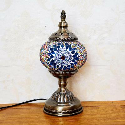 China Wholesale Traditional Colorful Classic Metal Base Decorative Turkish Moroccan Moroccan Lamp For Living Room for sale