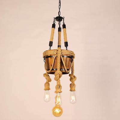 China Modern Decoration Farmhouse 3-Light Antique Modern Wooden Chandelier Indoor Lighting Pendant Light for sale