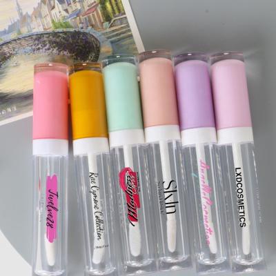 China Eco-friendly 6ml Stock Empty Colored Lid Lip Gloss Tube With Applicator With Collar for sale