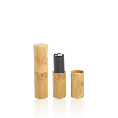 China Free Sample Eco Friendly Recyclable Luxury Black Lip Balm 5g Bamboo Lipstick Cosmetic Packaging for sale