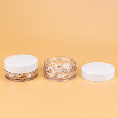 China Hot Selling Personal Skin Care Packaging Clear Plastic Round 120g Skin Care Cream Container Pegt Cosmetic Packaging Plastic Cream Jar for sale