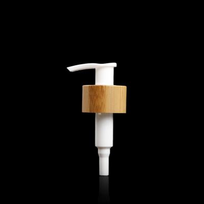 China Bamboo White Black Cosmetic Natural Non Refillable Liquid/Lotion/Body Wash/Emulsion/Essence Shampoo Pump Head for sale