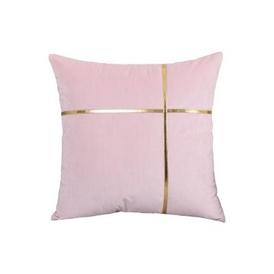 China Hot Sale Stripe Velvet Pillow Case Cover Non-Toxic Tending Gold Cushion for Hotel Sofa Home Decoration for sale