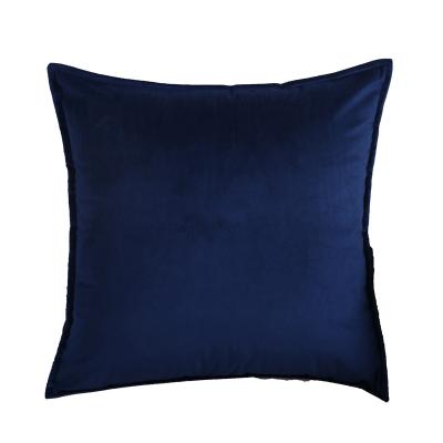 China Wholesale high quality non-toxic solid color eco velvet pillow cover case single cushion with new design edges for sale