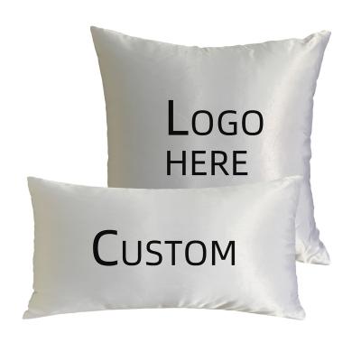 China Wholesale Christmas Anti-Static Printed Polyester Pillow Case Satin Silk Pillowcase Printed LOGO Cushion Covers Customized 2021 for sale