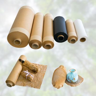 China Recycled Materials Competitive Price Filling Buffer Packing Protective Roll Cushioning Kraft Honeycomb Paper Wrap for sale